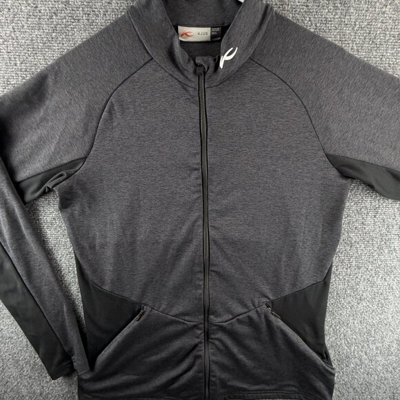 KJUS Marlene Zip Jacket Gray Logo Pockets Stretch Active Performance Large 40 - Picture 1 of 16